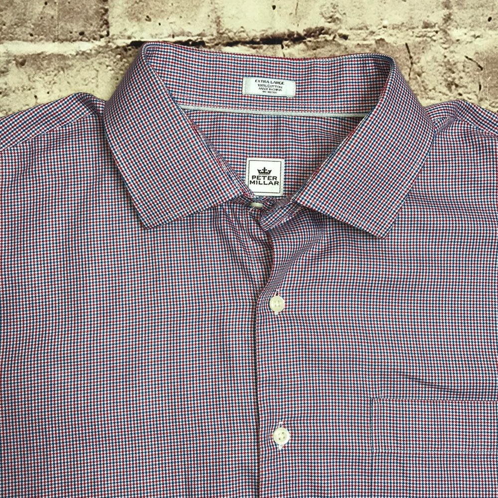 Peter Millar Long Sleeve Button Up Dress Shirt XL